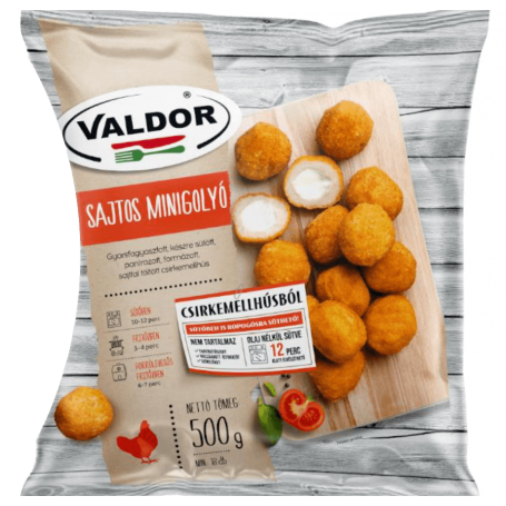Valdor panírozott sajtos minigolyó 500 g