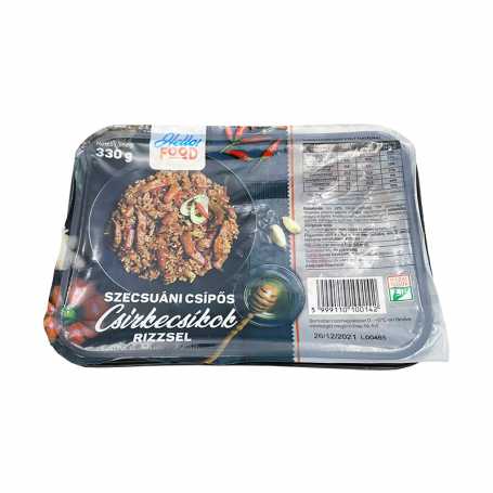 Hello Food szecsuáni csípős csirkecsíkok rizzsel 330 g