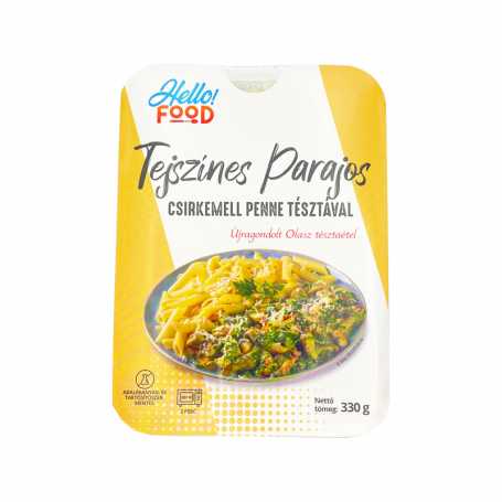 Hello Food Sajtos parajos csirkemell tejszínes penne tésztával 330 g